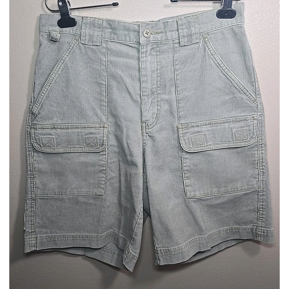 Eddie Bauer Corduroy Cargo Shorts Men 31 Taupe Utility Outdoor Vintage 90s Style